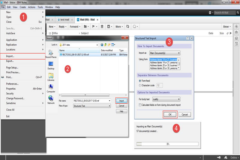 emlx to IBM Notes nsf conversion process complete