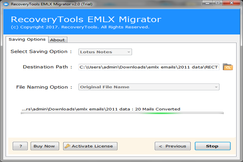 mac emlx files to nsf ibm notes conversion Procedure is running 