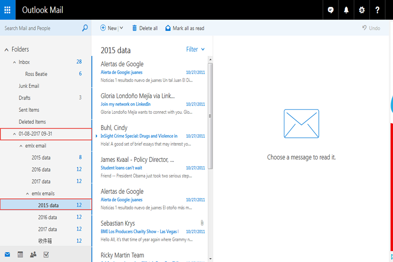 view all the Resultant files converted into Office 365 mailbox