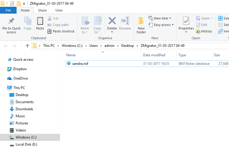 double click on Zimbra NSF file to view